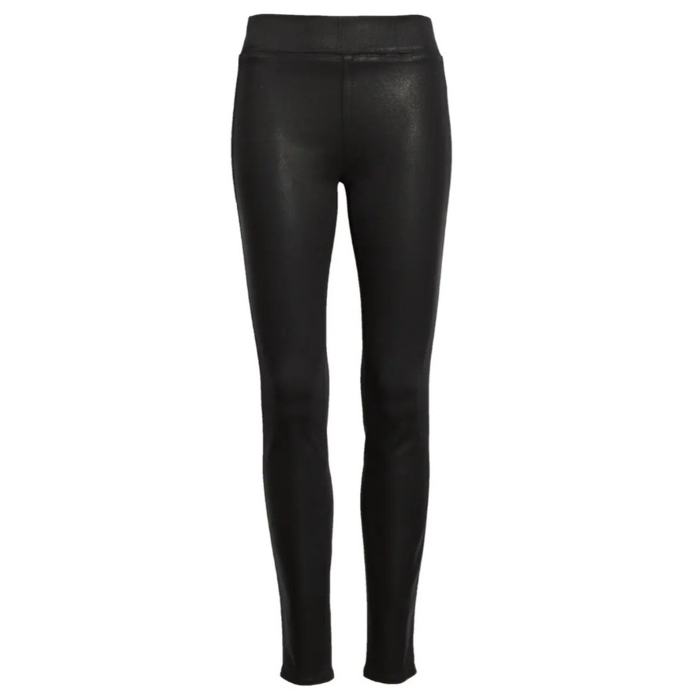 L'Agence Rochelle Black Coated Denim High Rise Jean Legging XS Moto Boho Chic